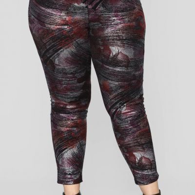 NWOT MULTI-COLOR I’LL BE YOOR CANVAS LEGGINGS - FASHION NOVE - 1X